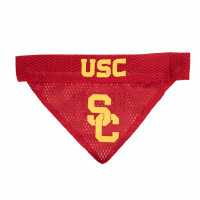 USC Trojans Cardinal USC/ SC Interlock Reversible Pet Bandana